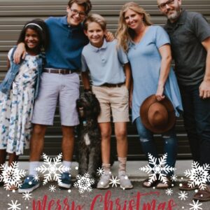 Snowy Christmas 8x6" (20x15cm) Flat Card set of 20 (gloss cardstock), rounded corners, Card & Stationery Red