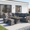 Rattan Garden Corner Dining Set in Grey - Adjustable - Sorrento - Rattan Direct