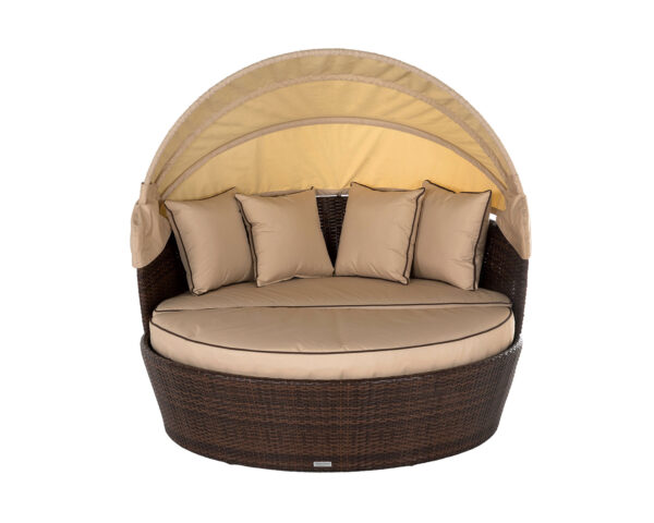 Rattan Garden Day Bed in Brown - Venice - Rattan Direct