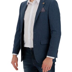 Navy Buxton Herringbone Blazer