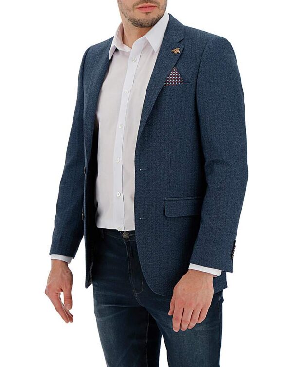 Navy Buxton Herringbone Blazer